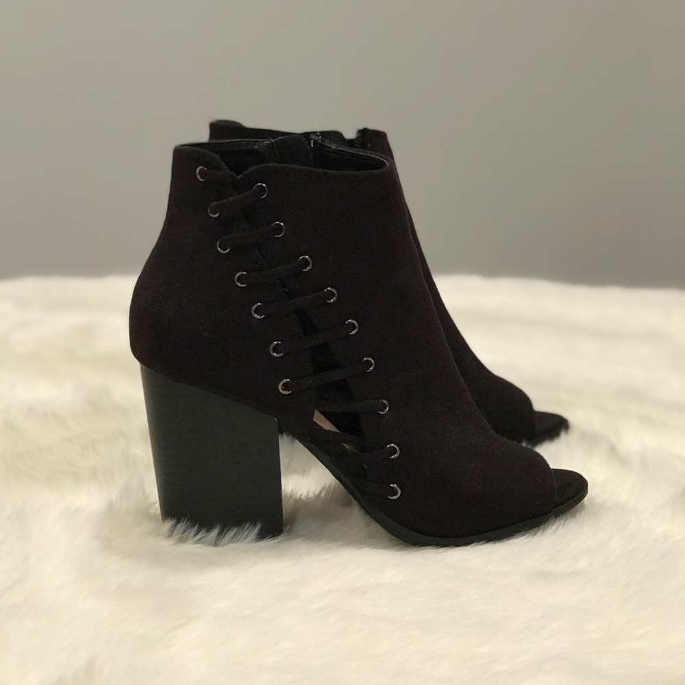 Open toe booties